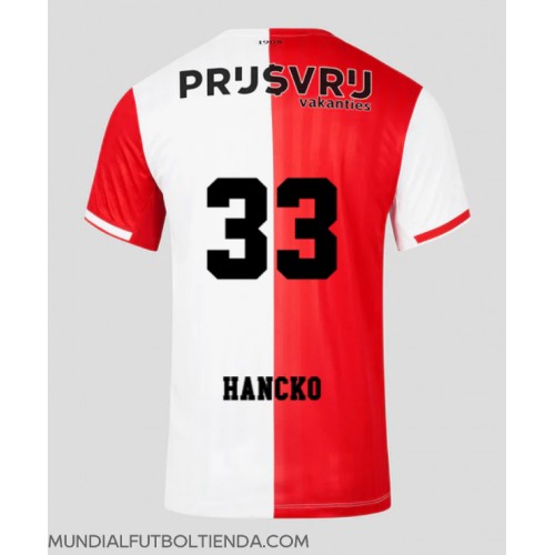 Camiseta Feyenoord David Hancko #33 Primera Equipación Replica 2023-24 mangas cortas